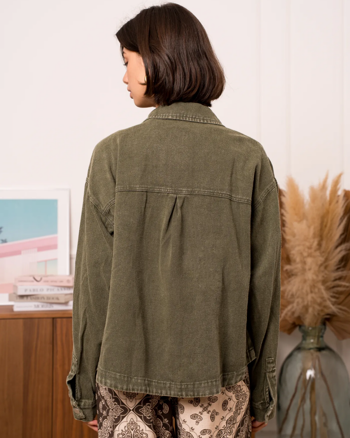 Green Soft Denim Jacket