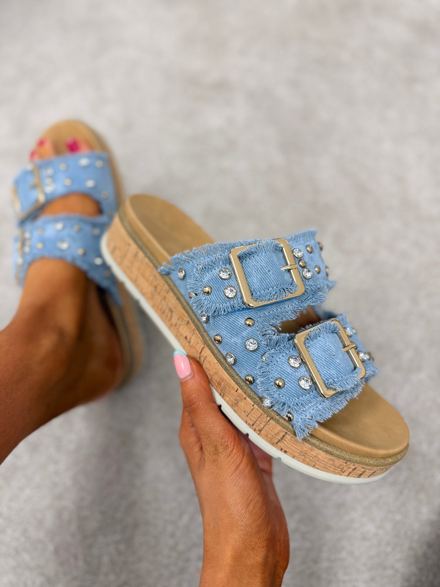Blue Denim Jeans Sandals