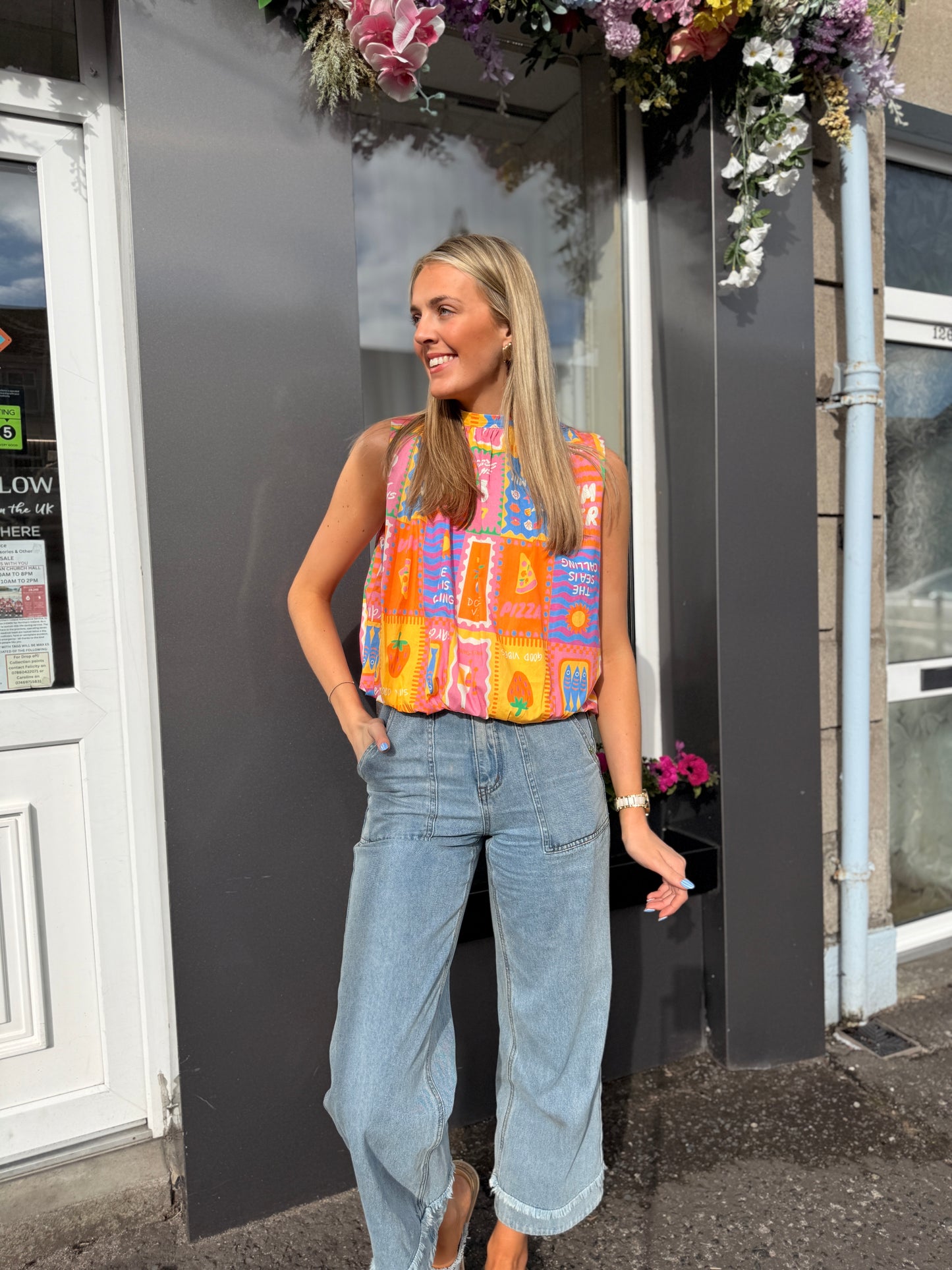 Multi Colour Open Back top