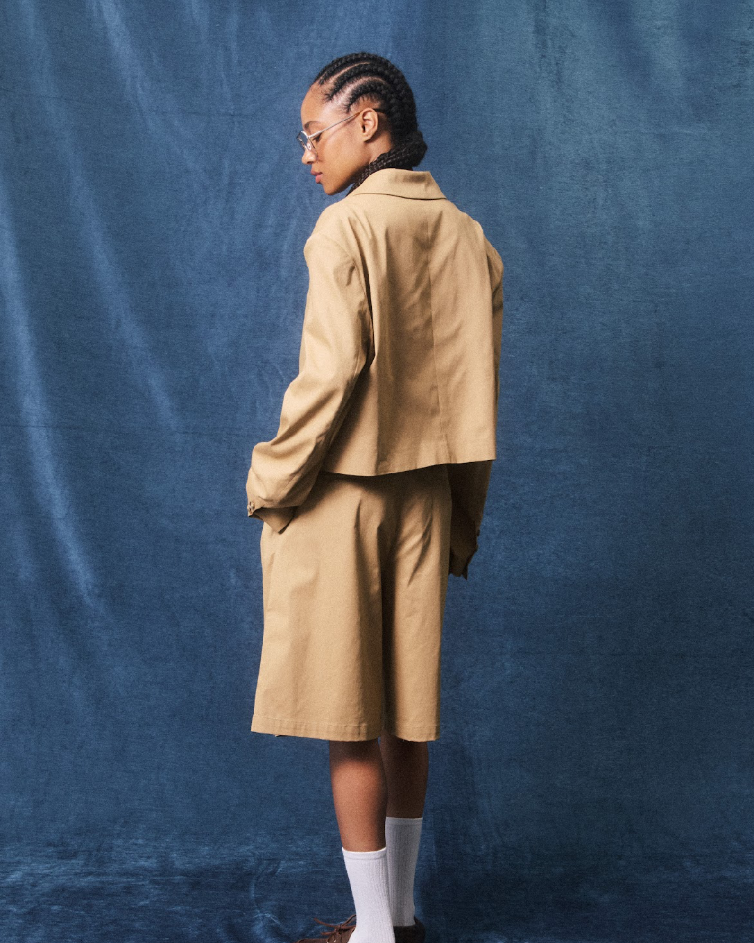 Camel Cropped Blazer