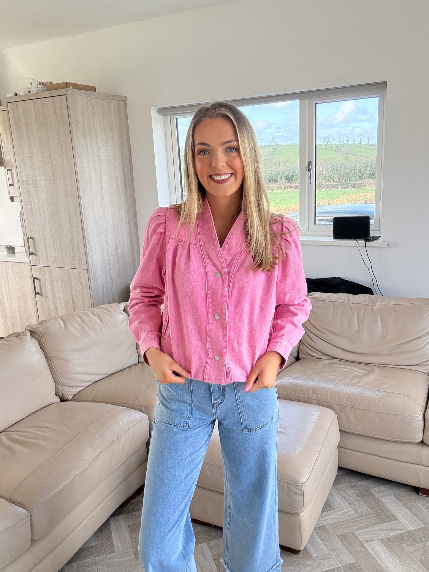 Pink Denim Shirt