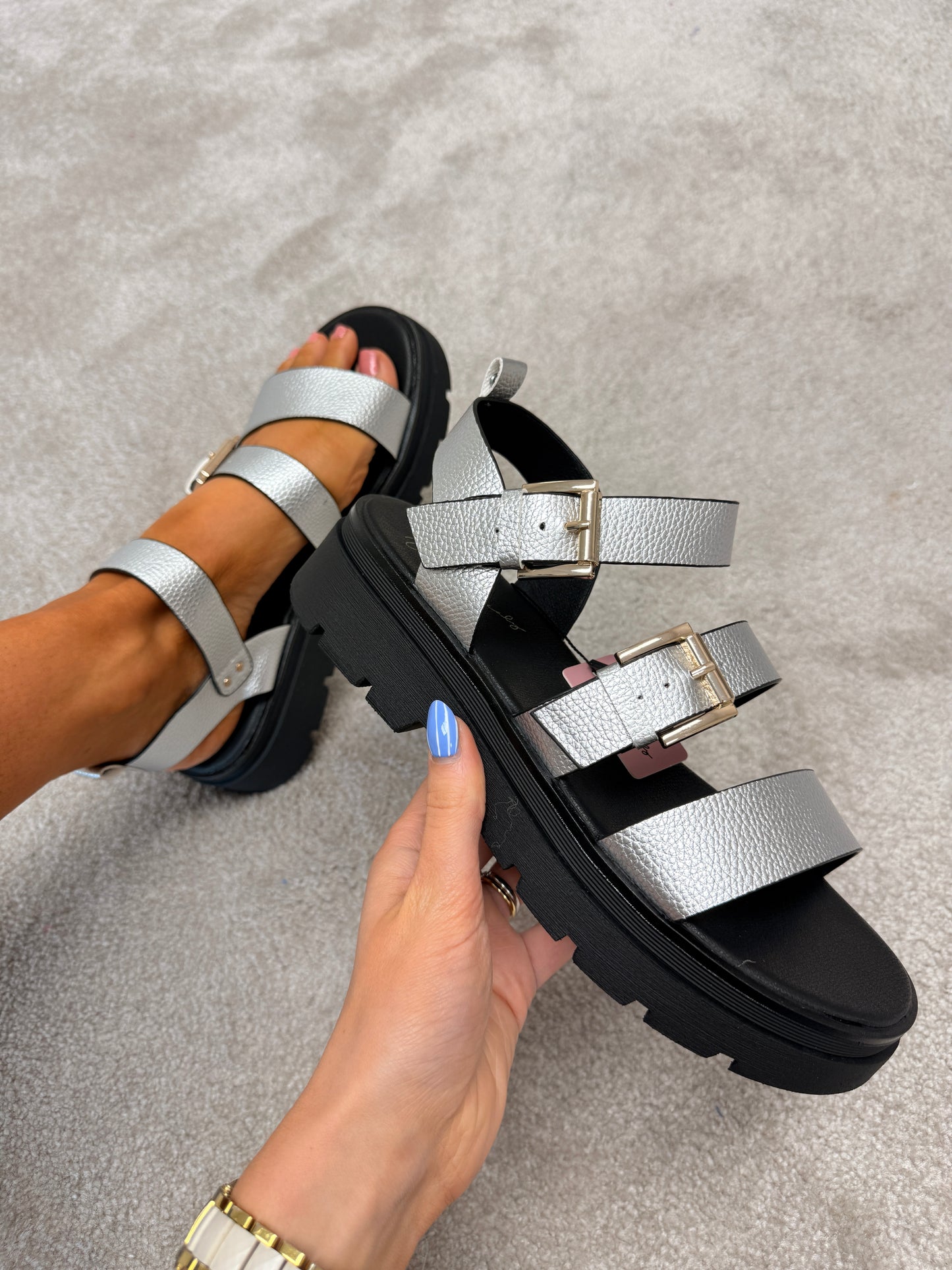 Something Chrome Crush Sandals