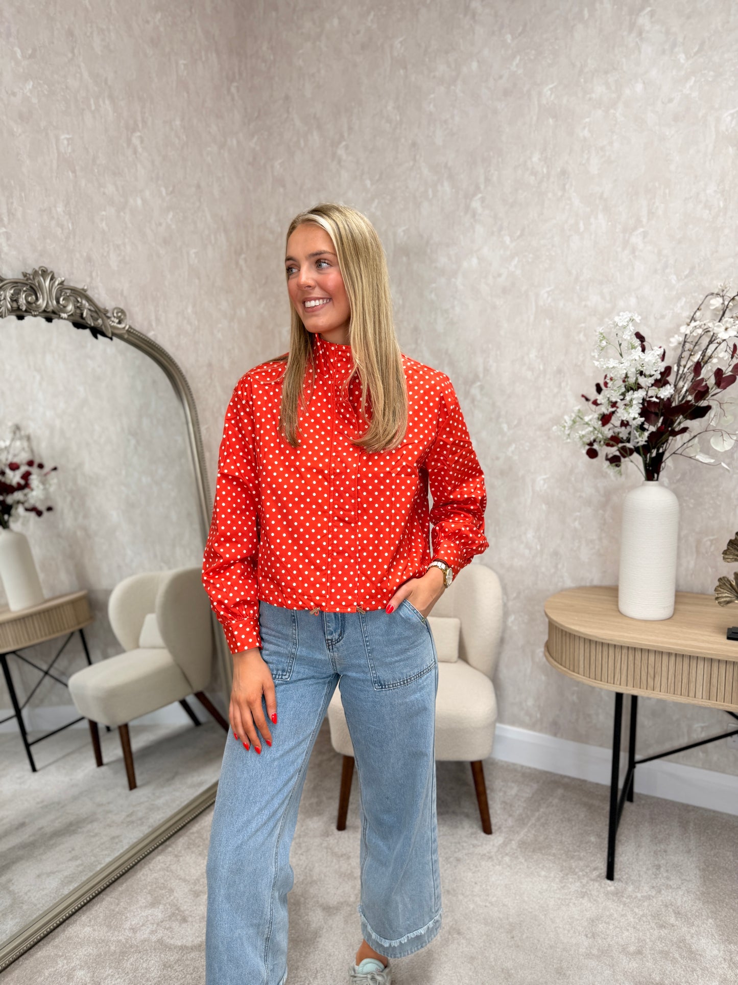 Red Polka dot jacket