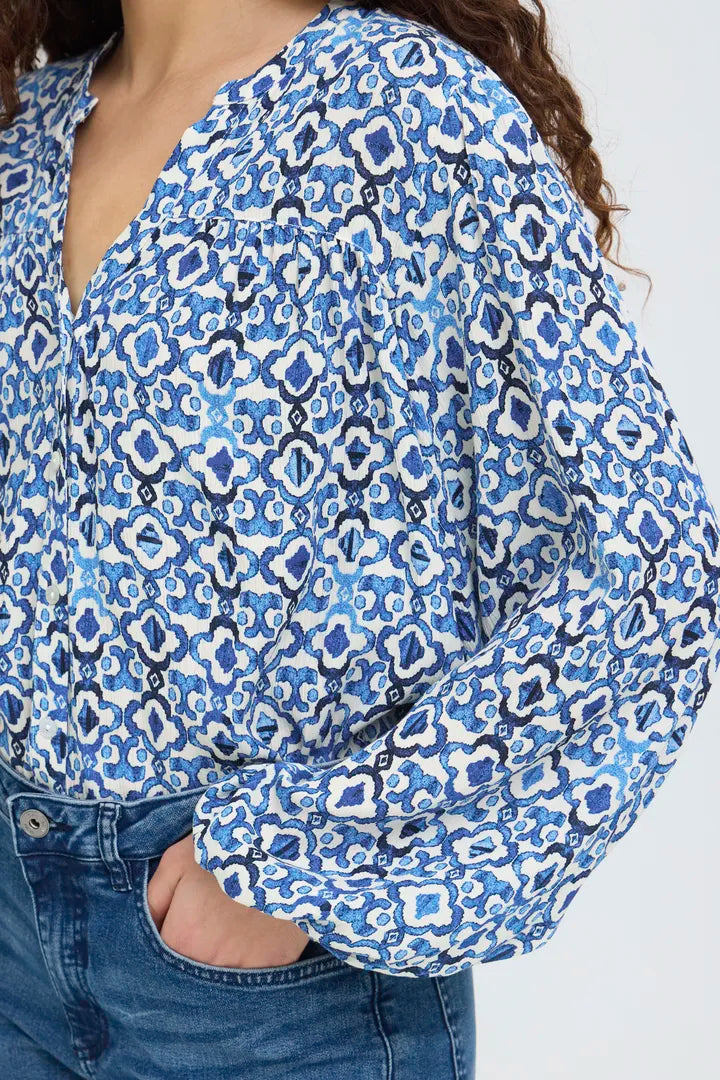 Marrakech AOP Blue Top