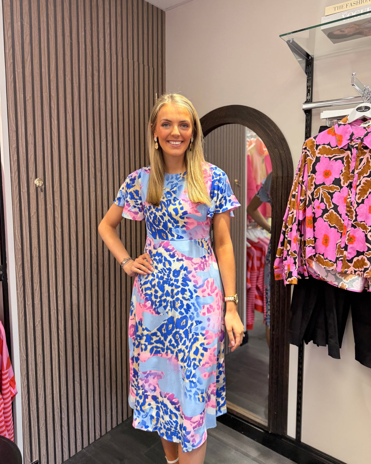 Blue Floral Dress Midi