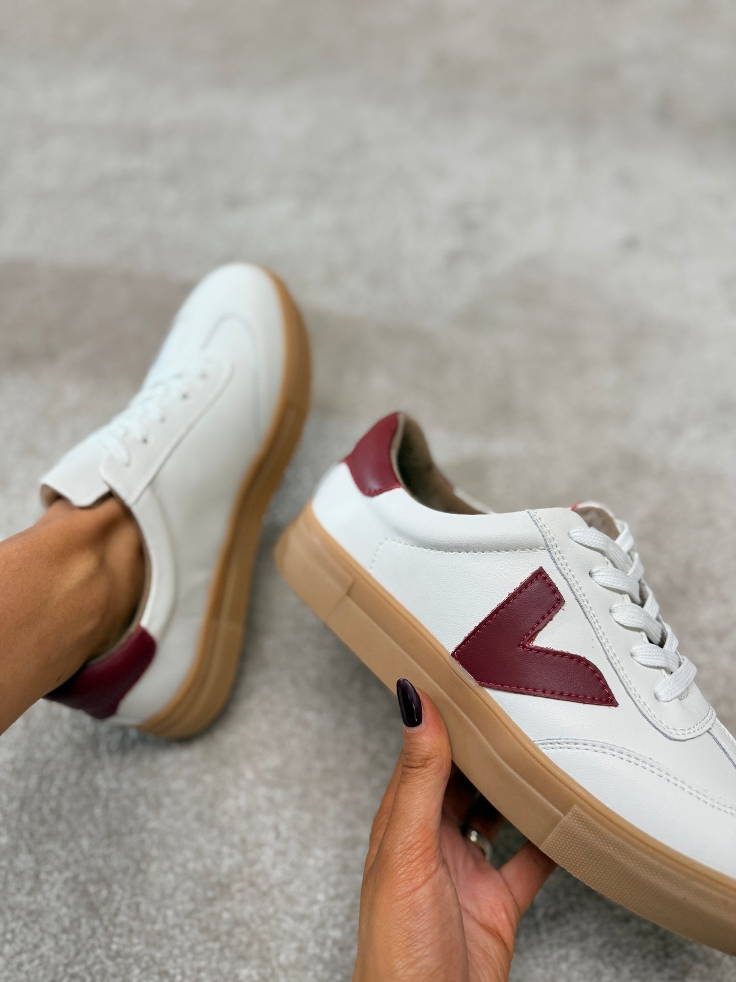 Ninety Crystal Maroon Trainers