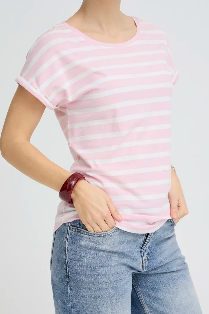Pamila O Neck T shirt Light Pink