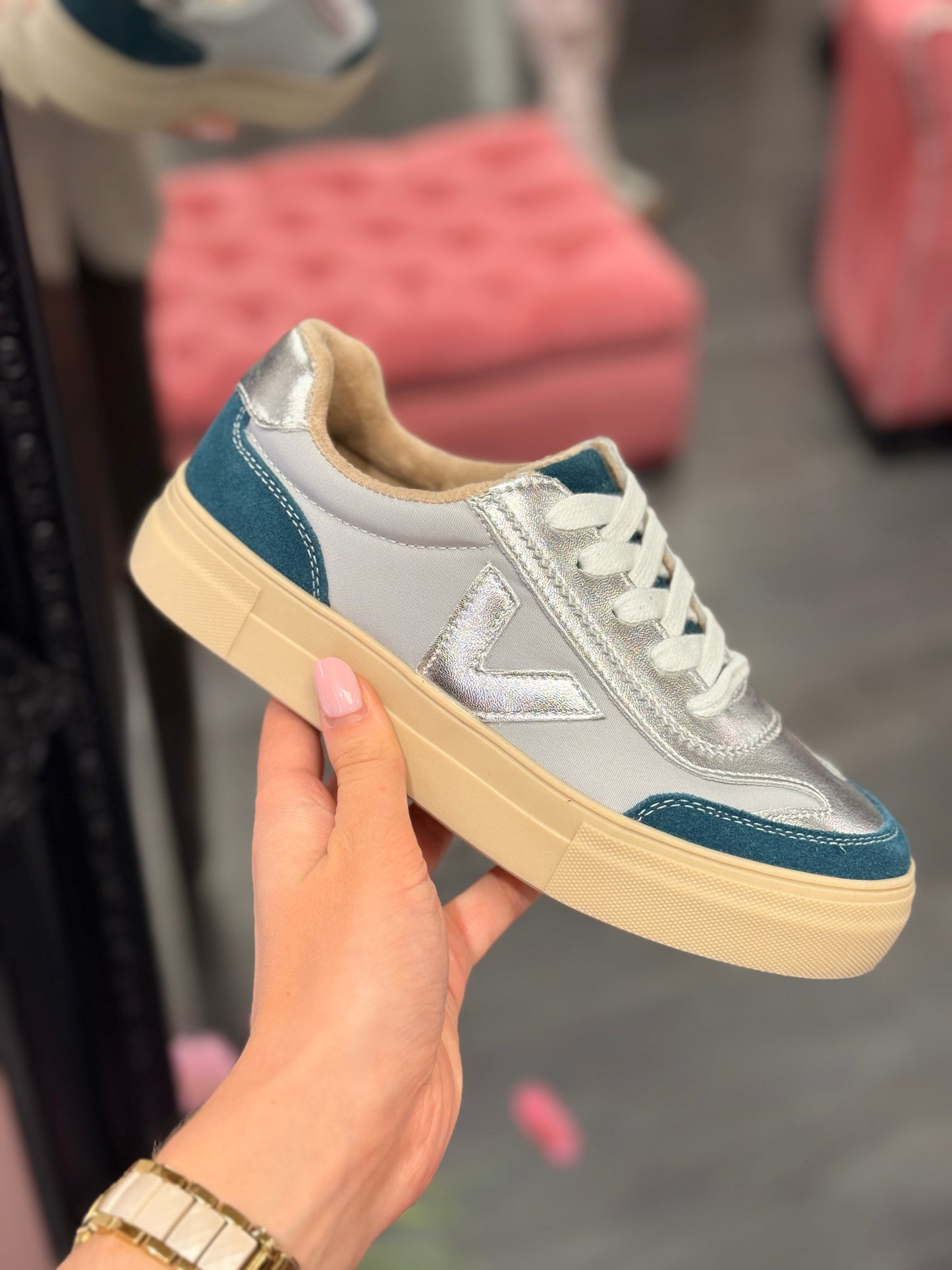 Eighty Aqua Blush Blue Trainers