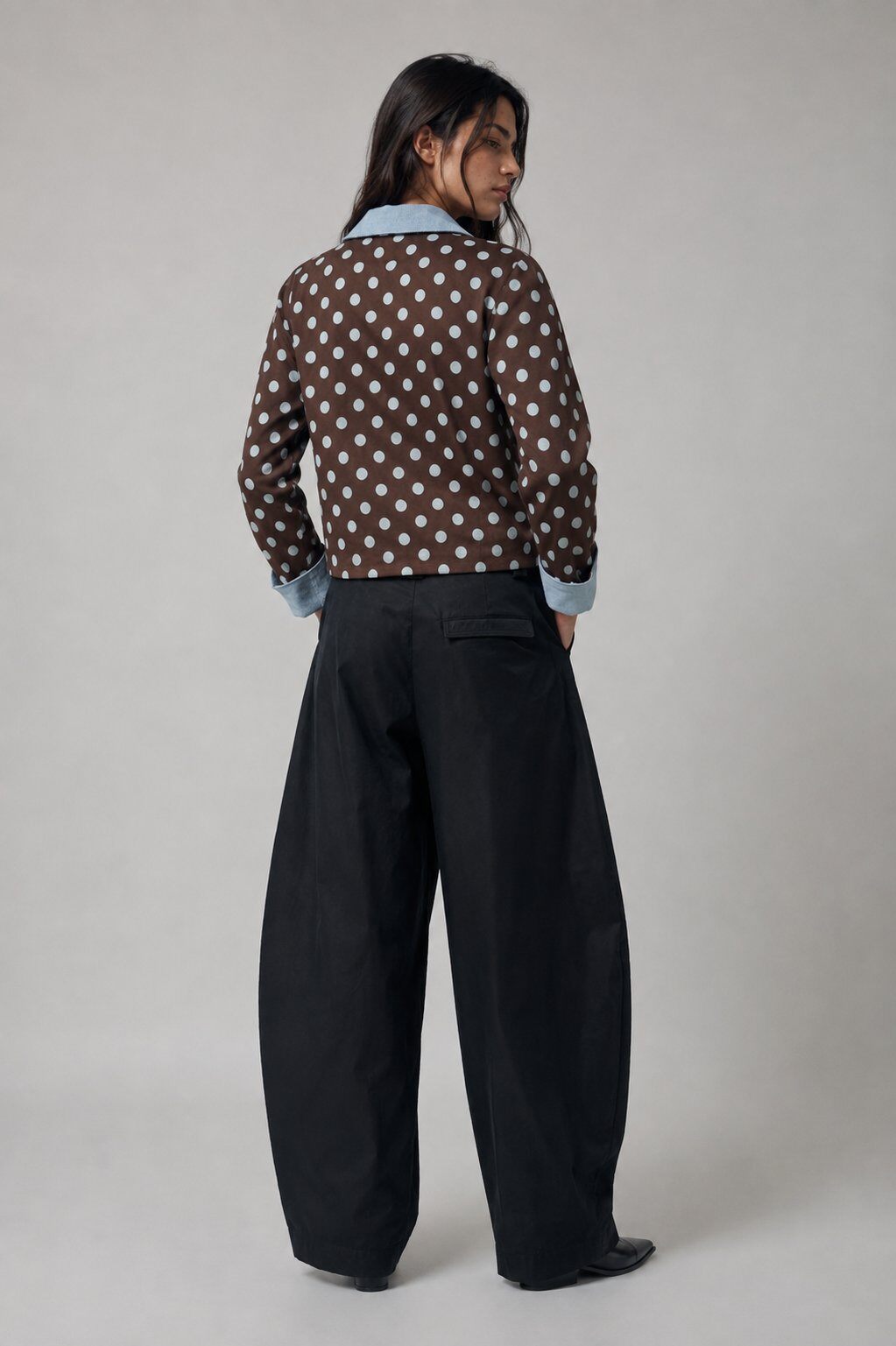 Brown Blue Polka Dot jacket
