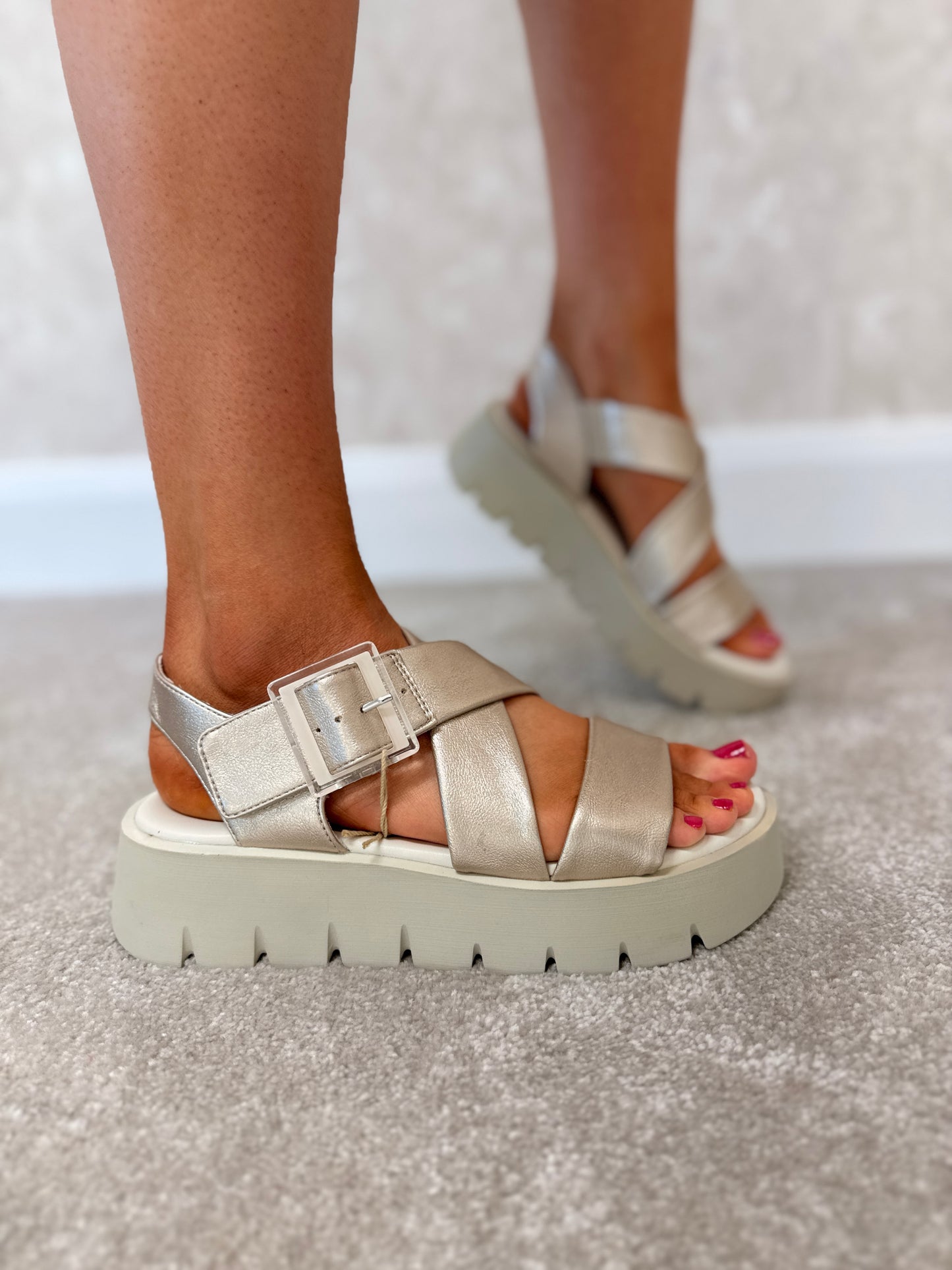 Platinum Comb Sandals