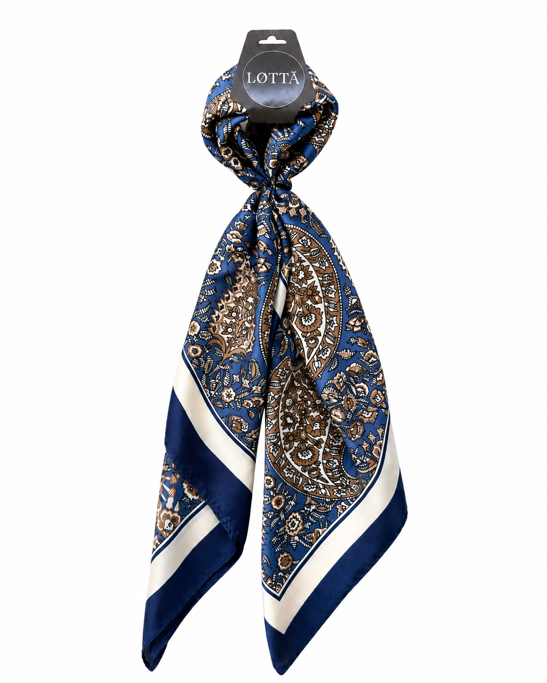 LOTTA Navy Brown Paisley Neck Scarf