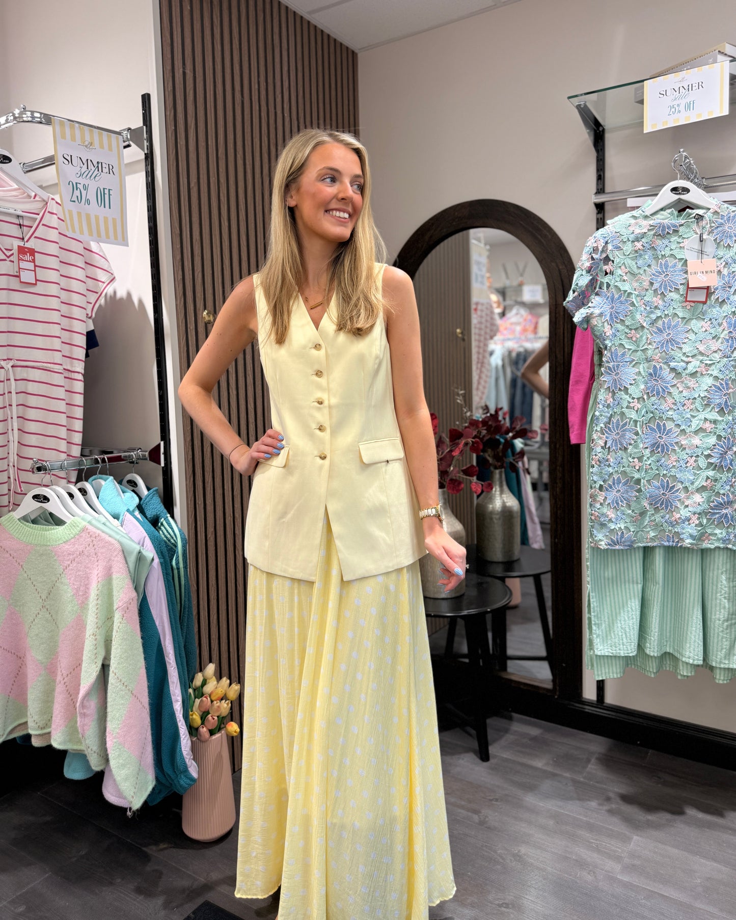 Lemon Polka dot skirt