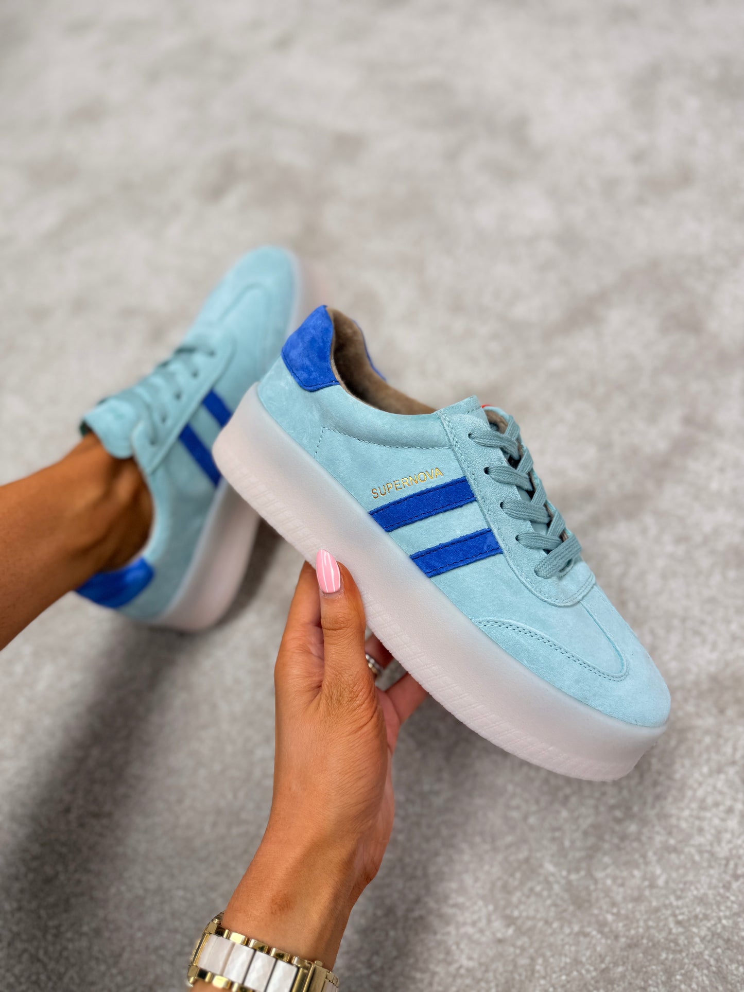 Forty Three Mint Blue Trainers