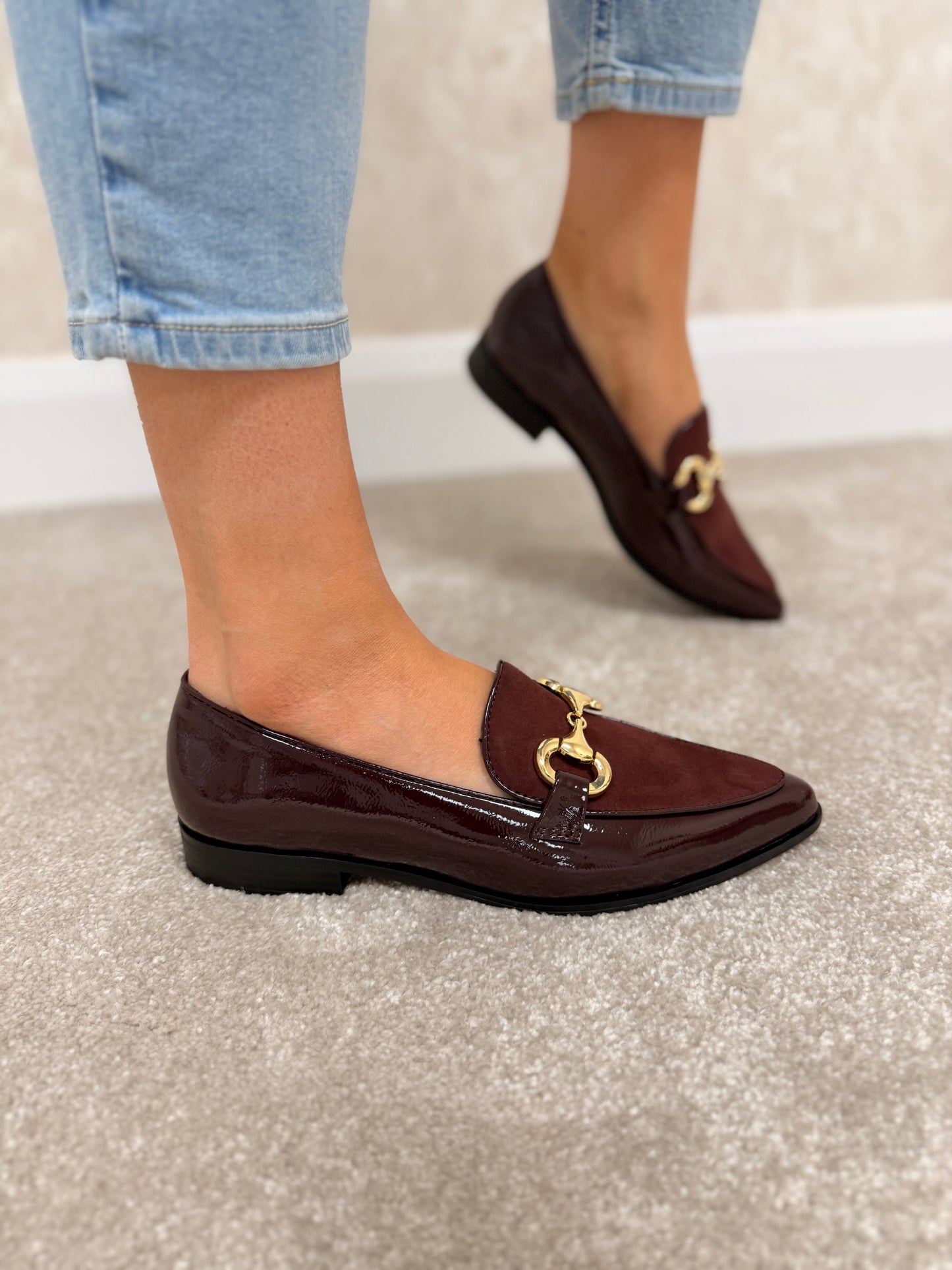 Bordeaux Patent Loafers
