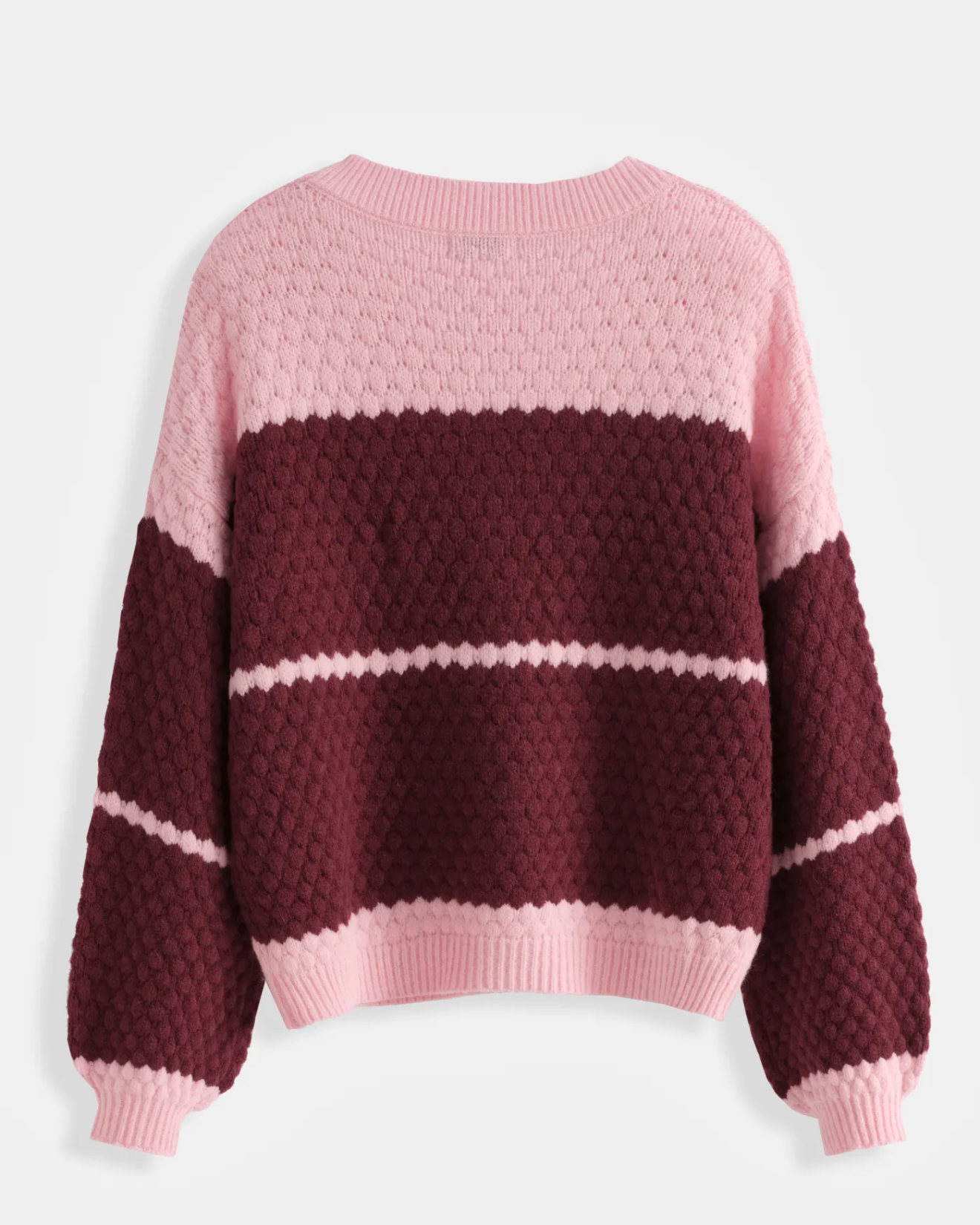 Colourblock Cardigan Burgundy/Pink