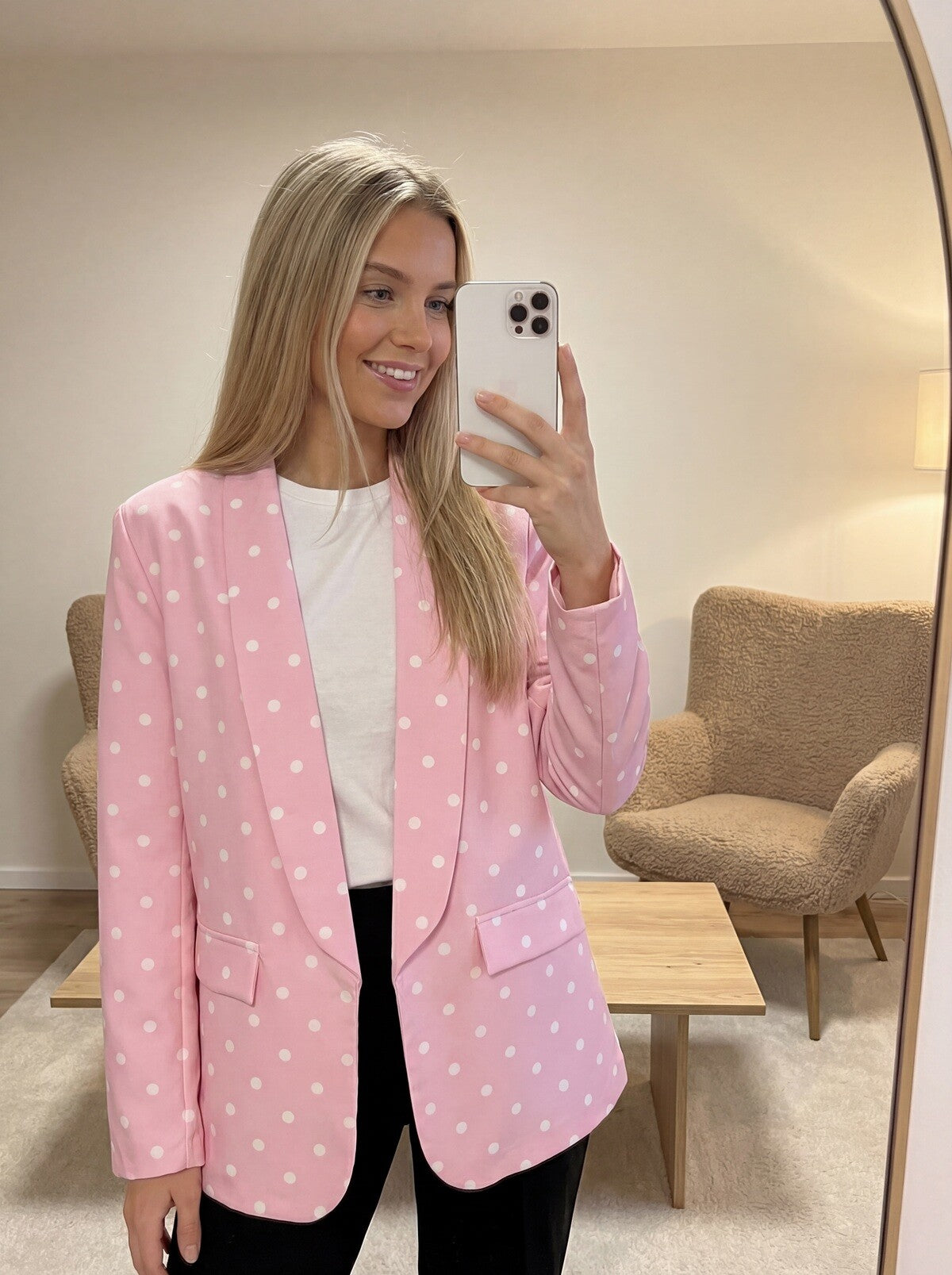 Pink Polka Dot Blazer
