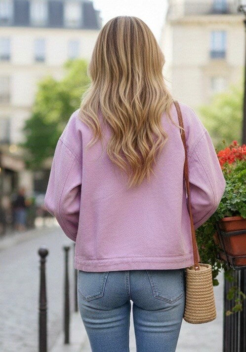 Lavender Denim Canvas Jacket