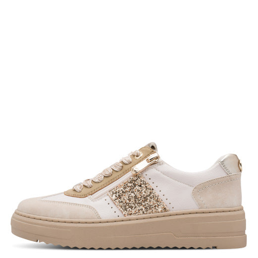 Cream Gold Comb Trainers