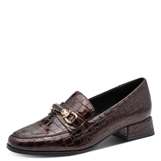 Cognac Croc Loafers