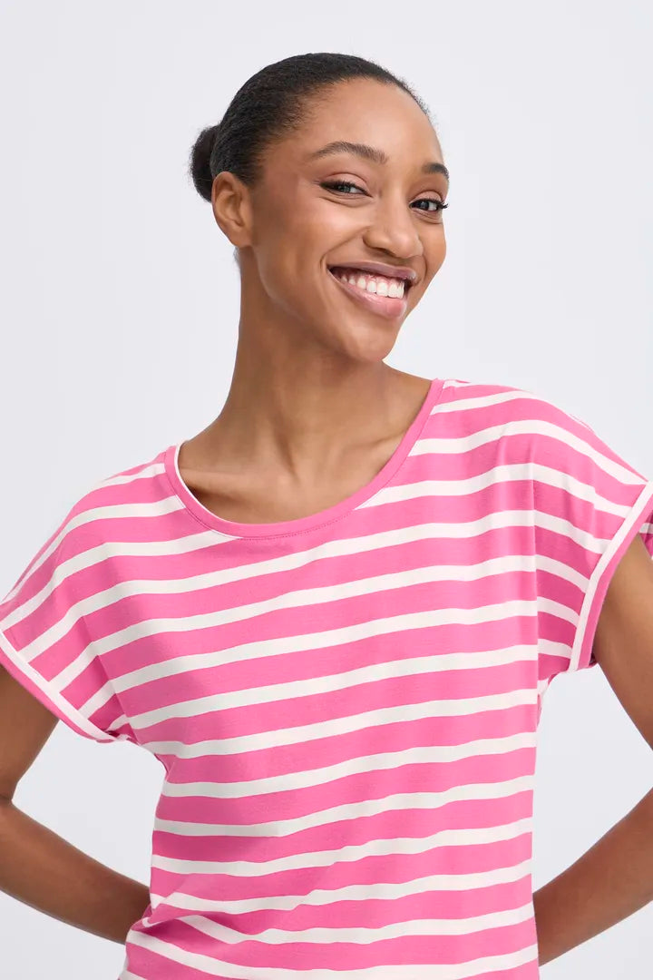 Pamila O Neck T shirt Hot Pink