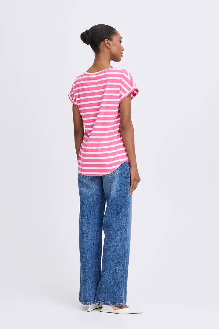 Pamila O Neck T shirt Hot Pink