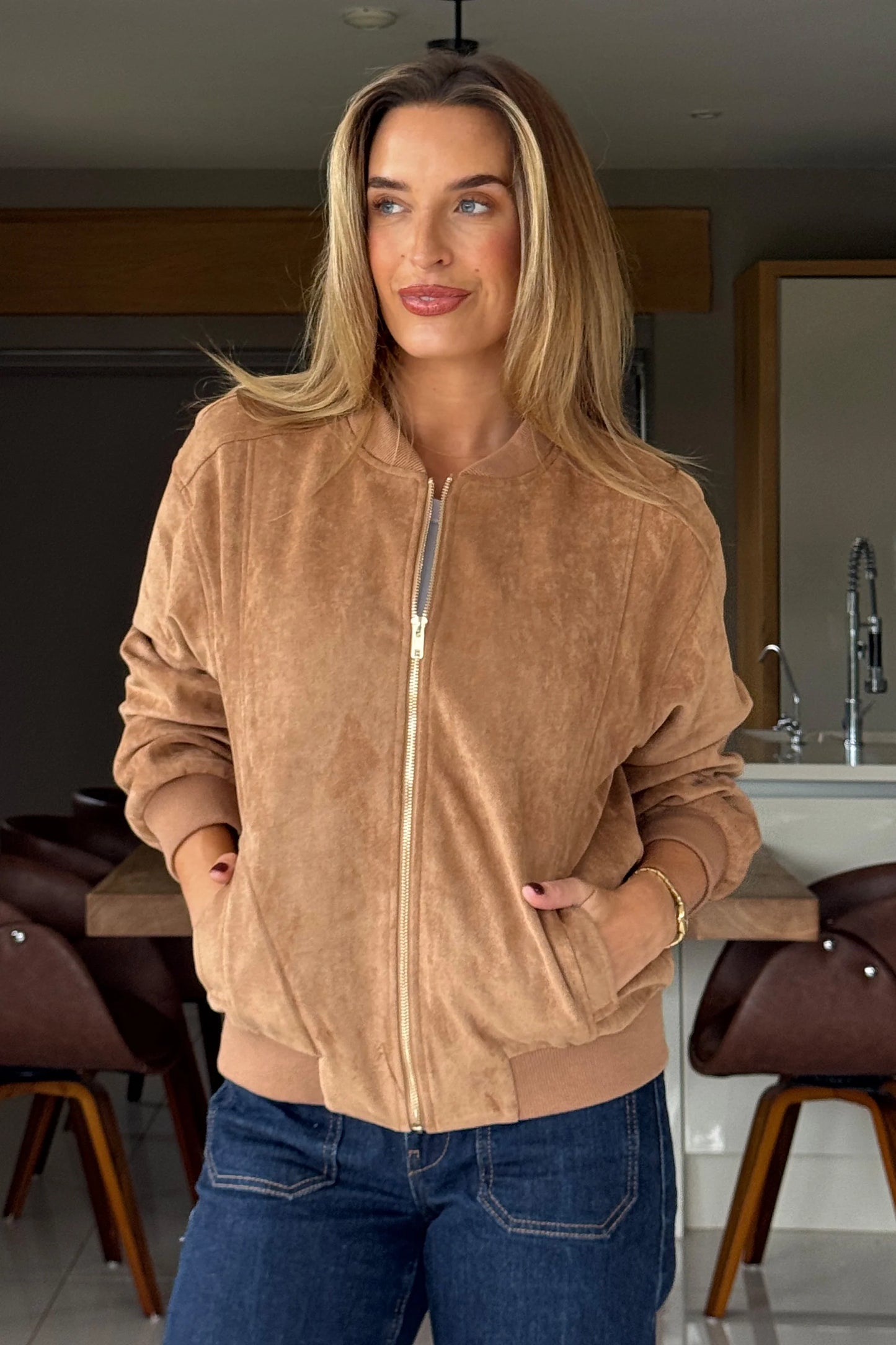 Arwen Suedette Classic Bomber