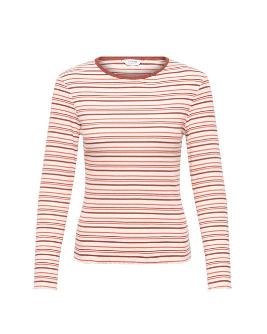 Tone Stripe Top Orange Mix