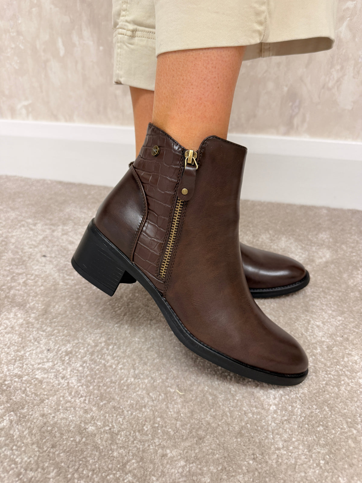 Lunar Hayley Brown Ankle Boot