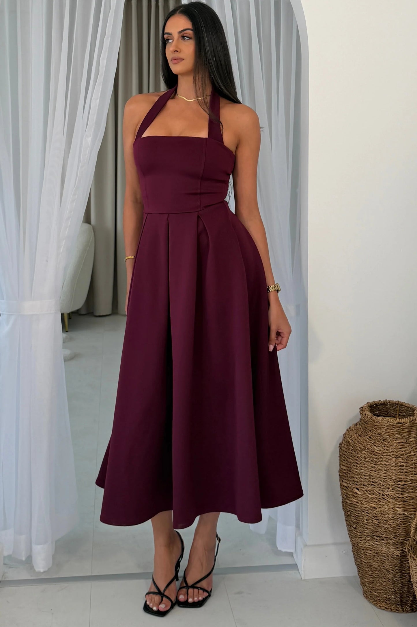Briar Halterneck Pleated skirt Dress