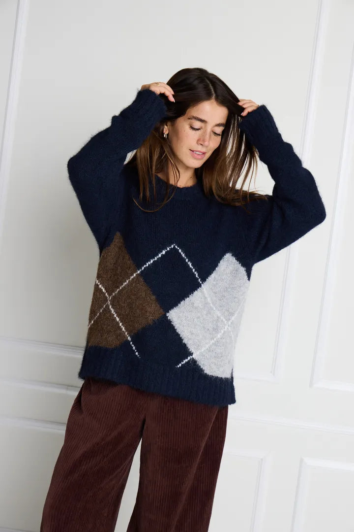 Bayana LS Argyle Knit