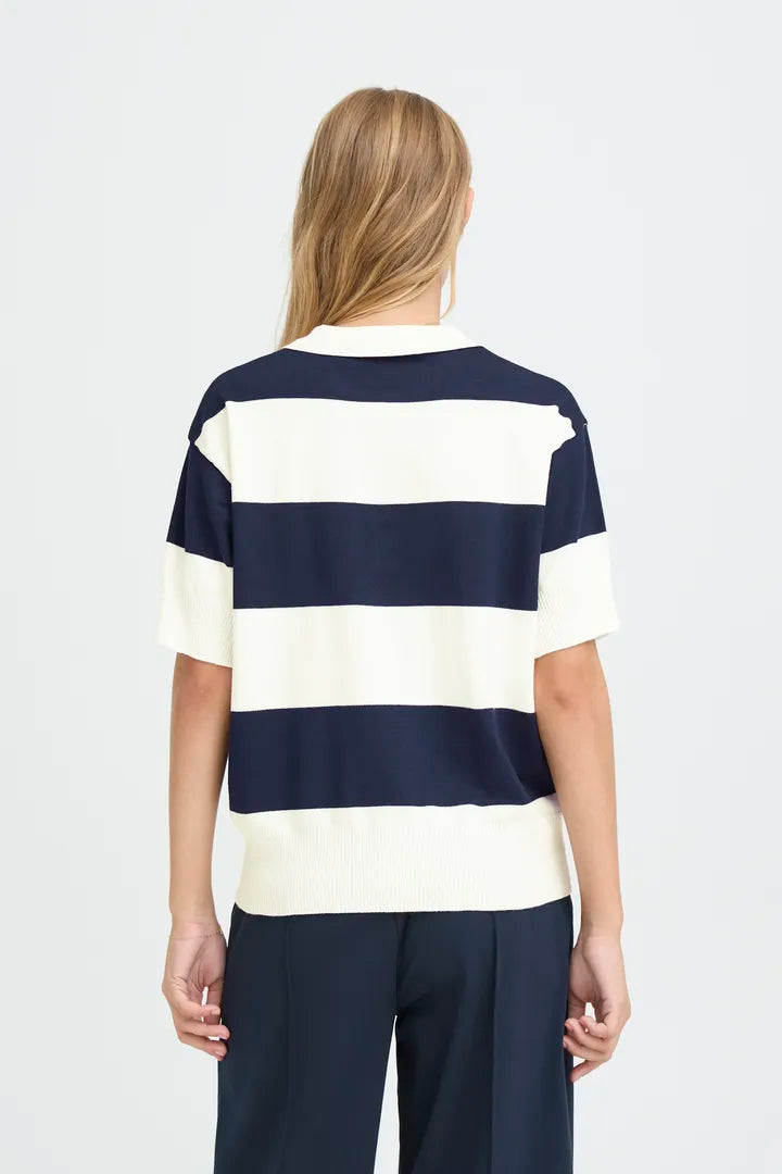 Luls Polo Top Navy White