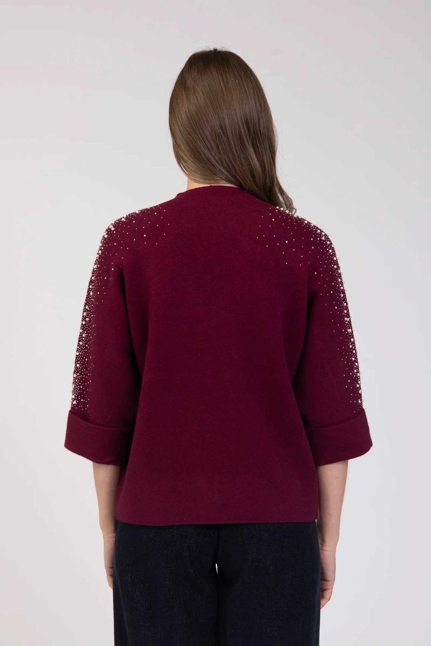 Burgundy Pearl Diamanté Top