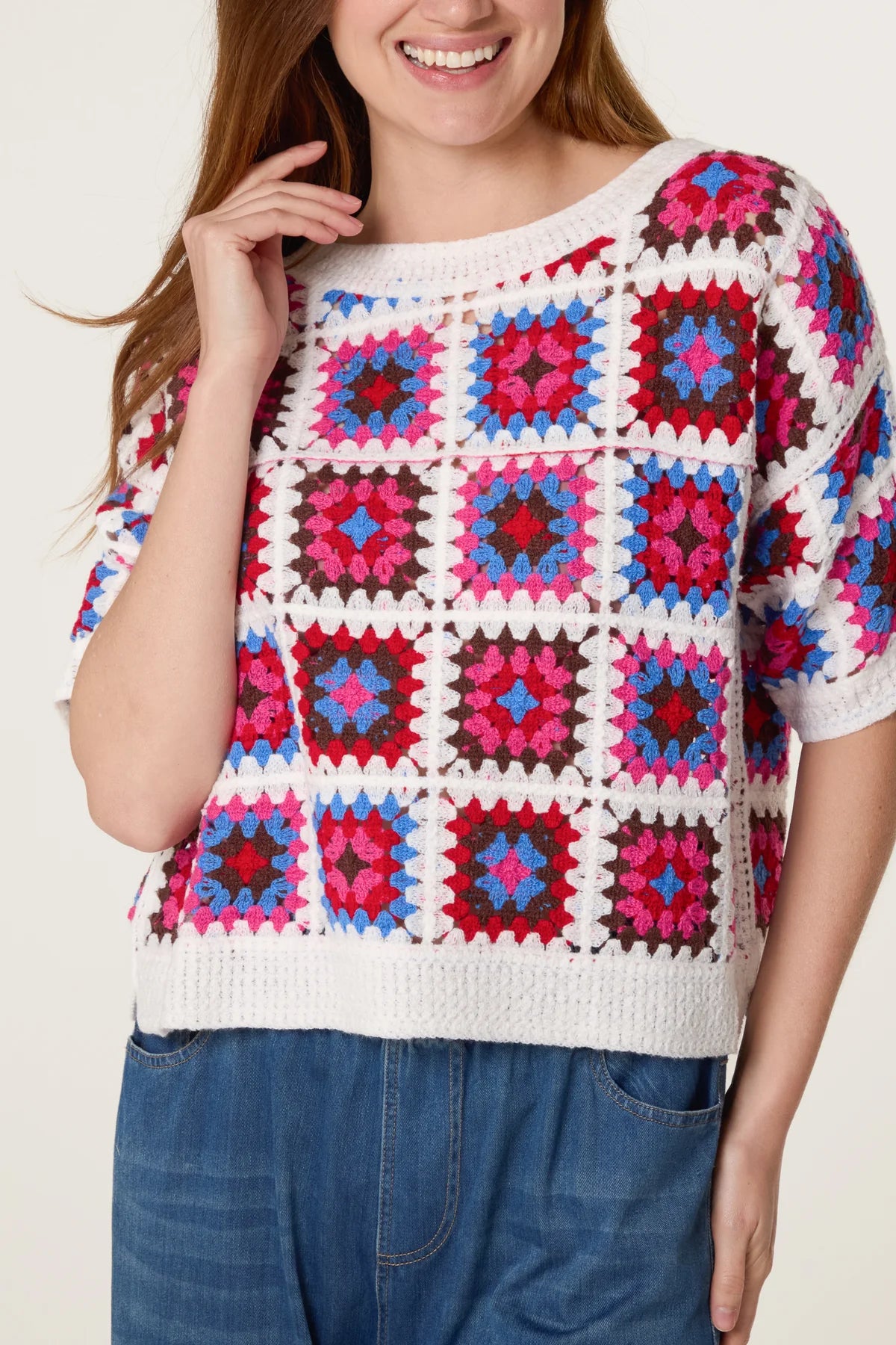 Patchwork Crochet Boxy Top