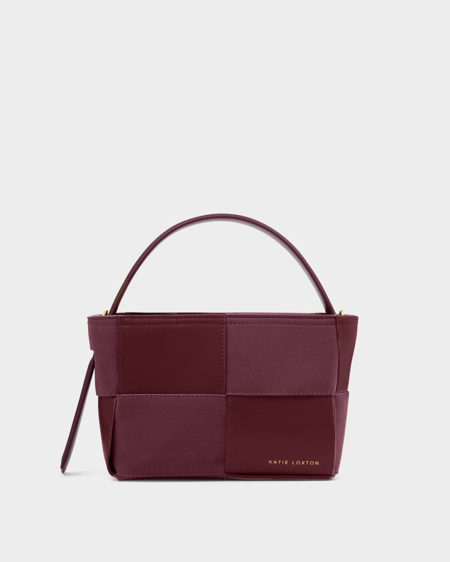 KLB4227 Taya Woven Suedette Top Handle Bag Cherry