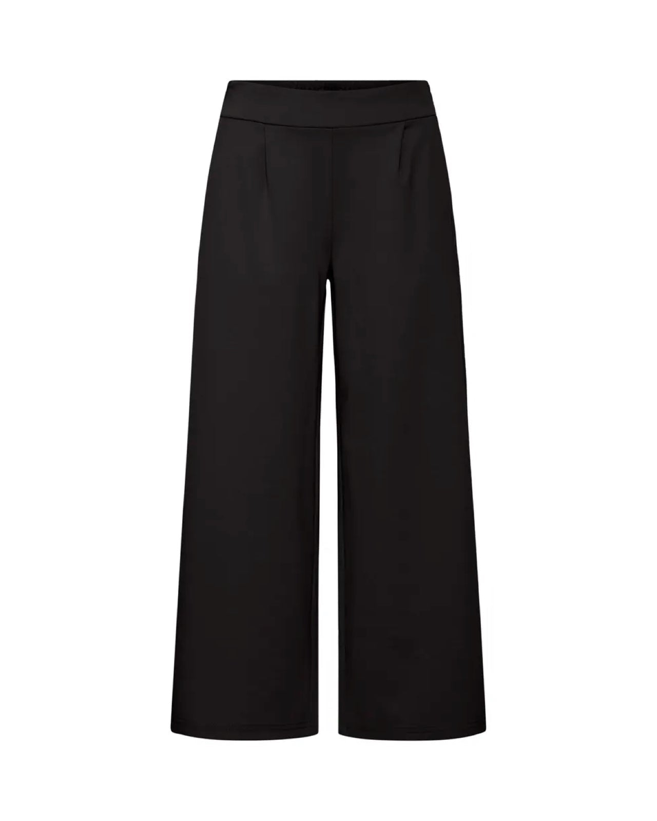 Kate Cropped Wide Pants Chocolate Black