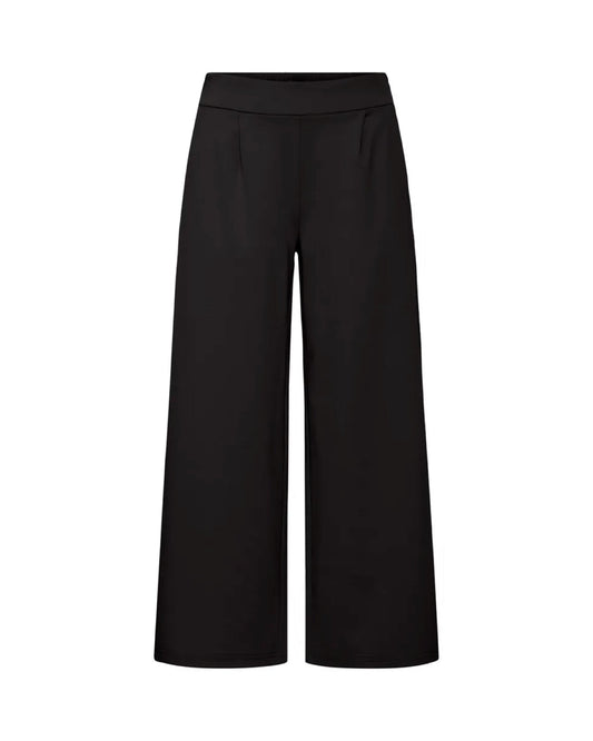 Kate Cropped Wide Pants Chocolate Black