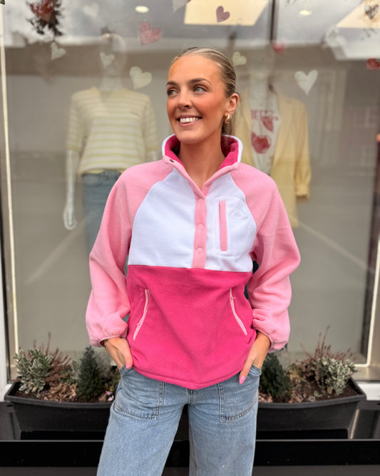 Pink White Multi Fleece