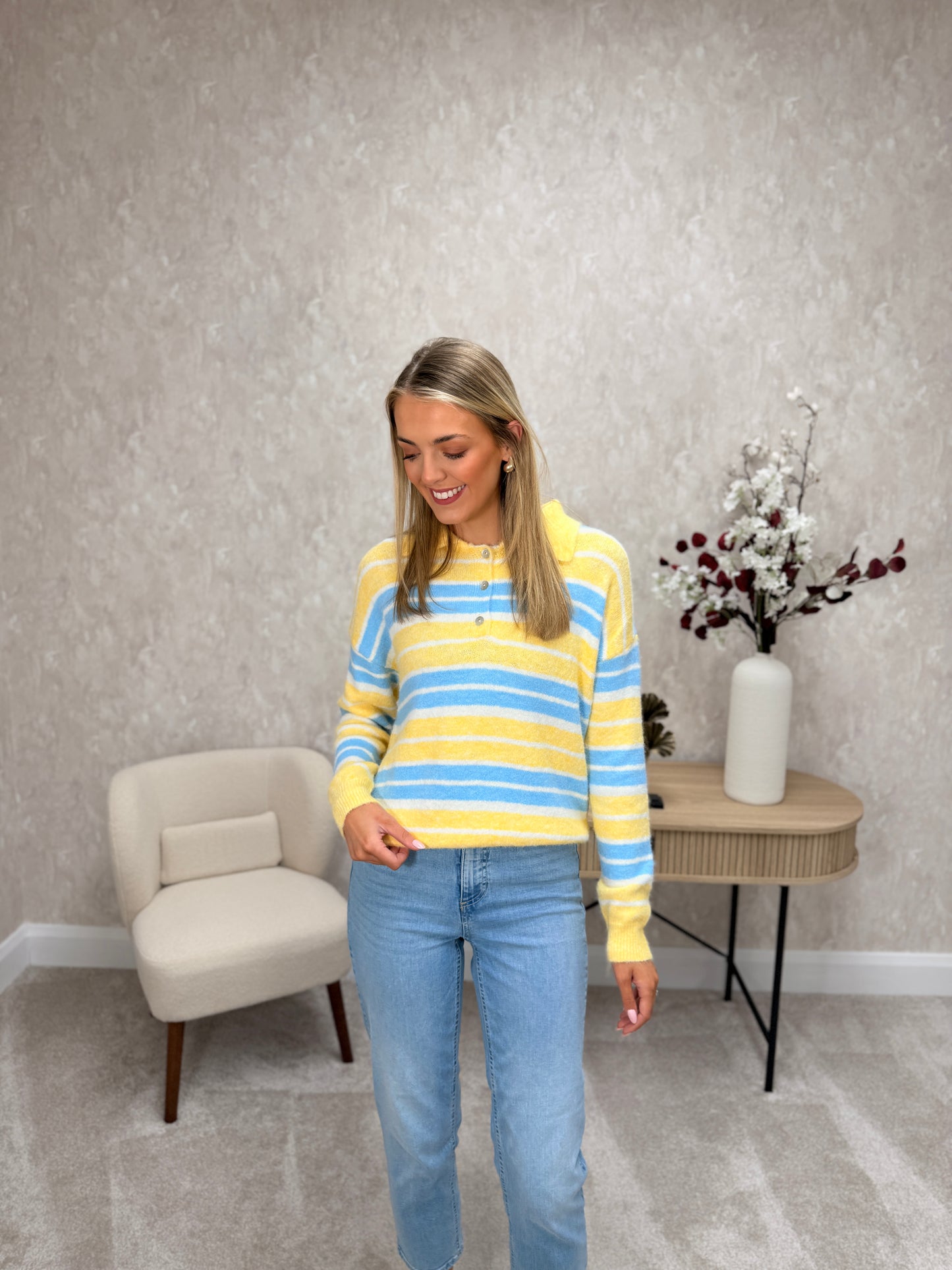 Yellow Blue Stripe Jumper 1961