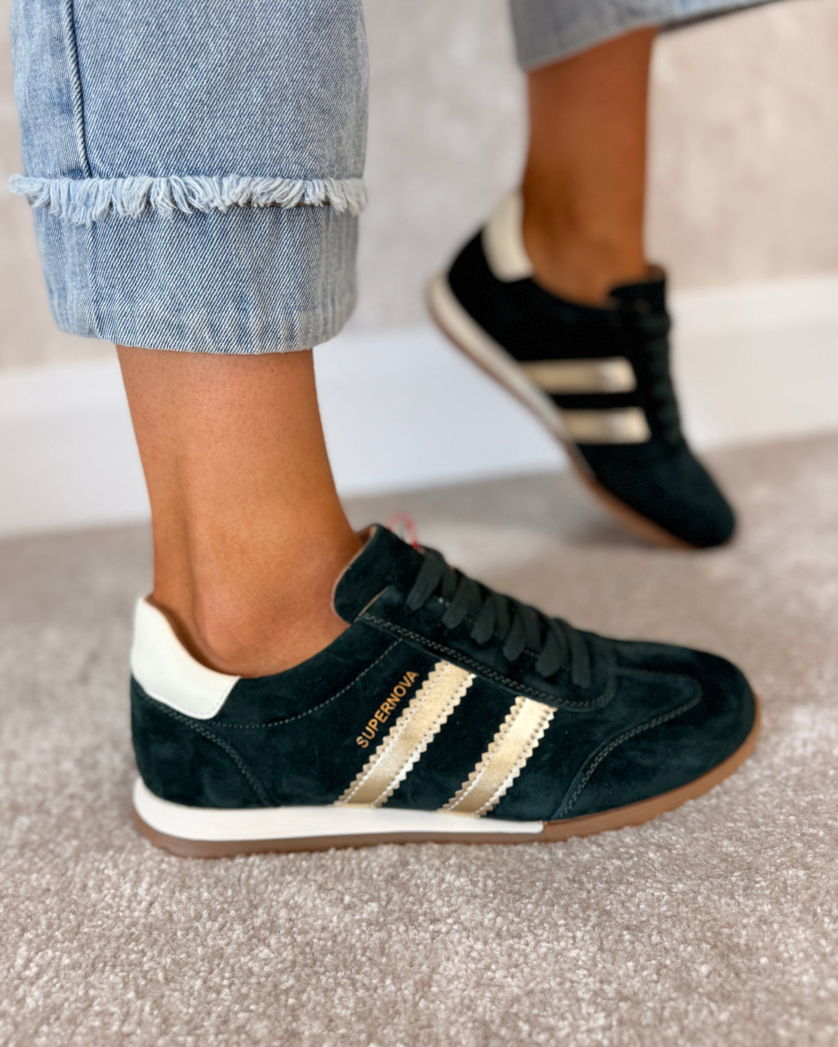 Ninety Nine Jadeite Glow Green Trainers