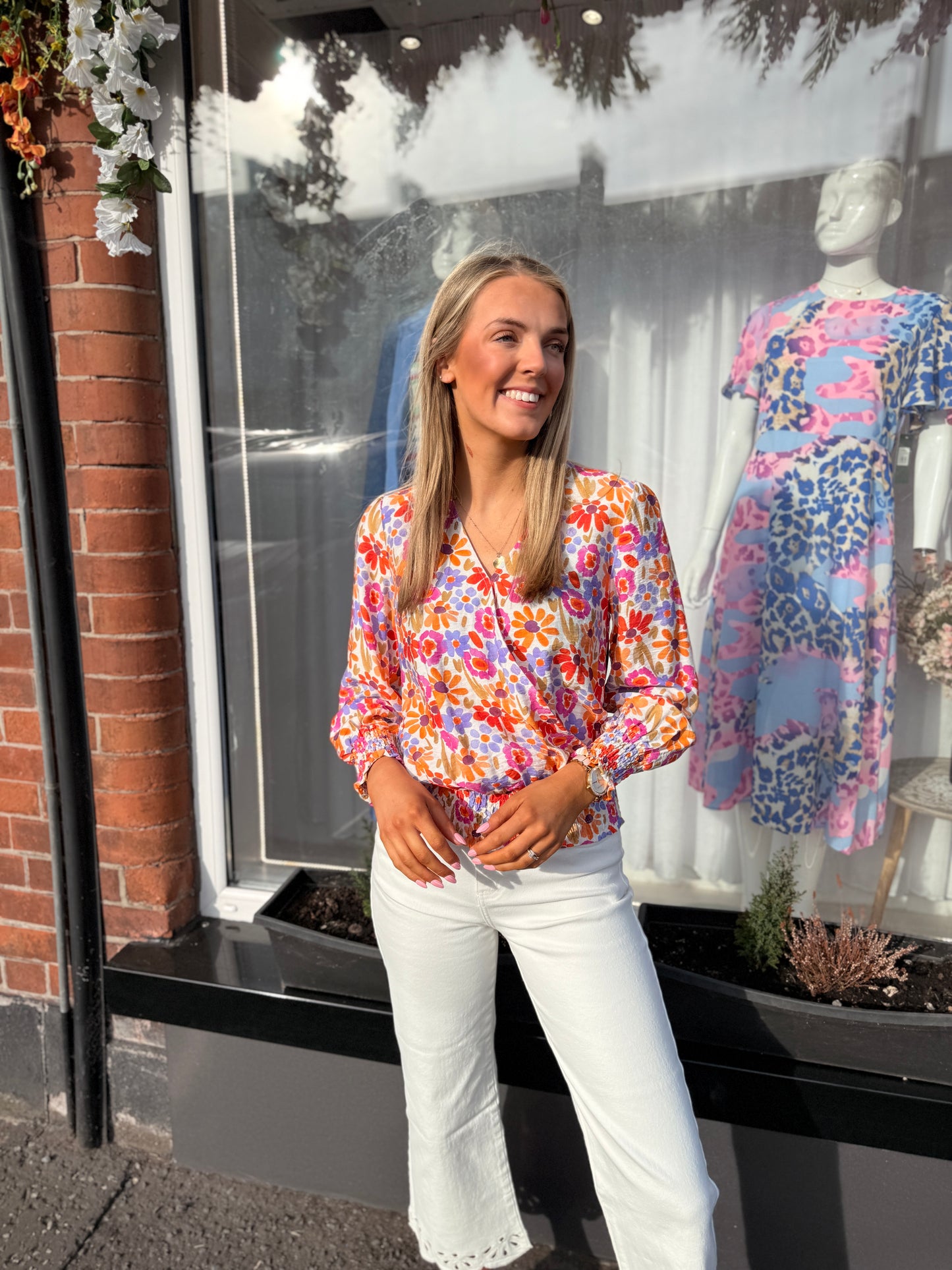 Orange Floral Top