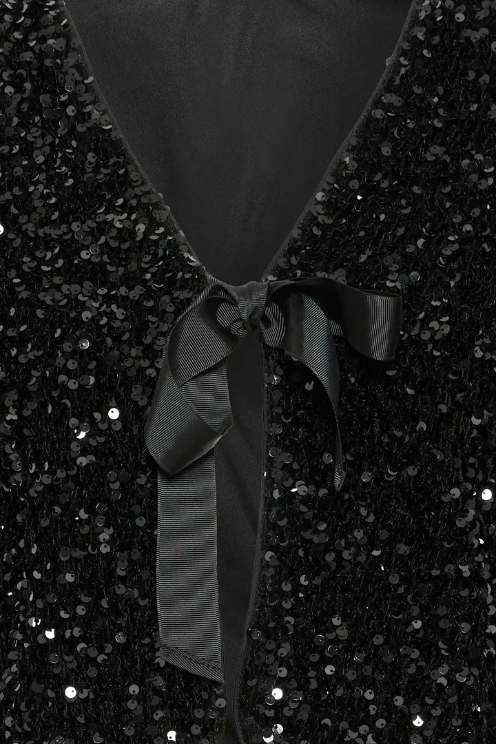 Paillet V Bow Jacket Black