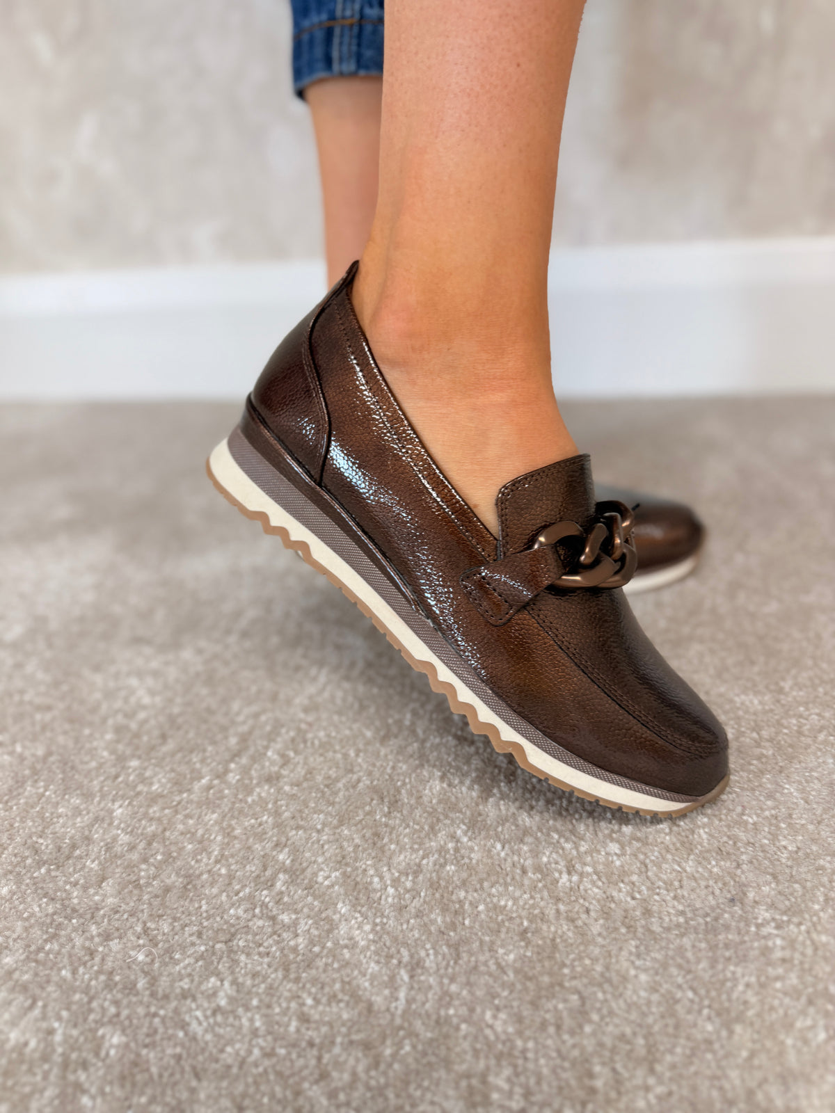 Mocca Patent Loafers