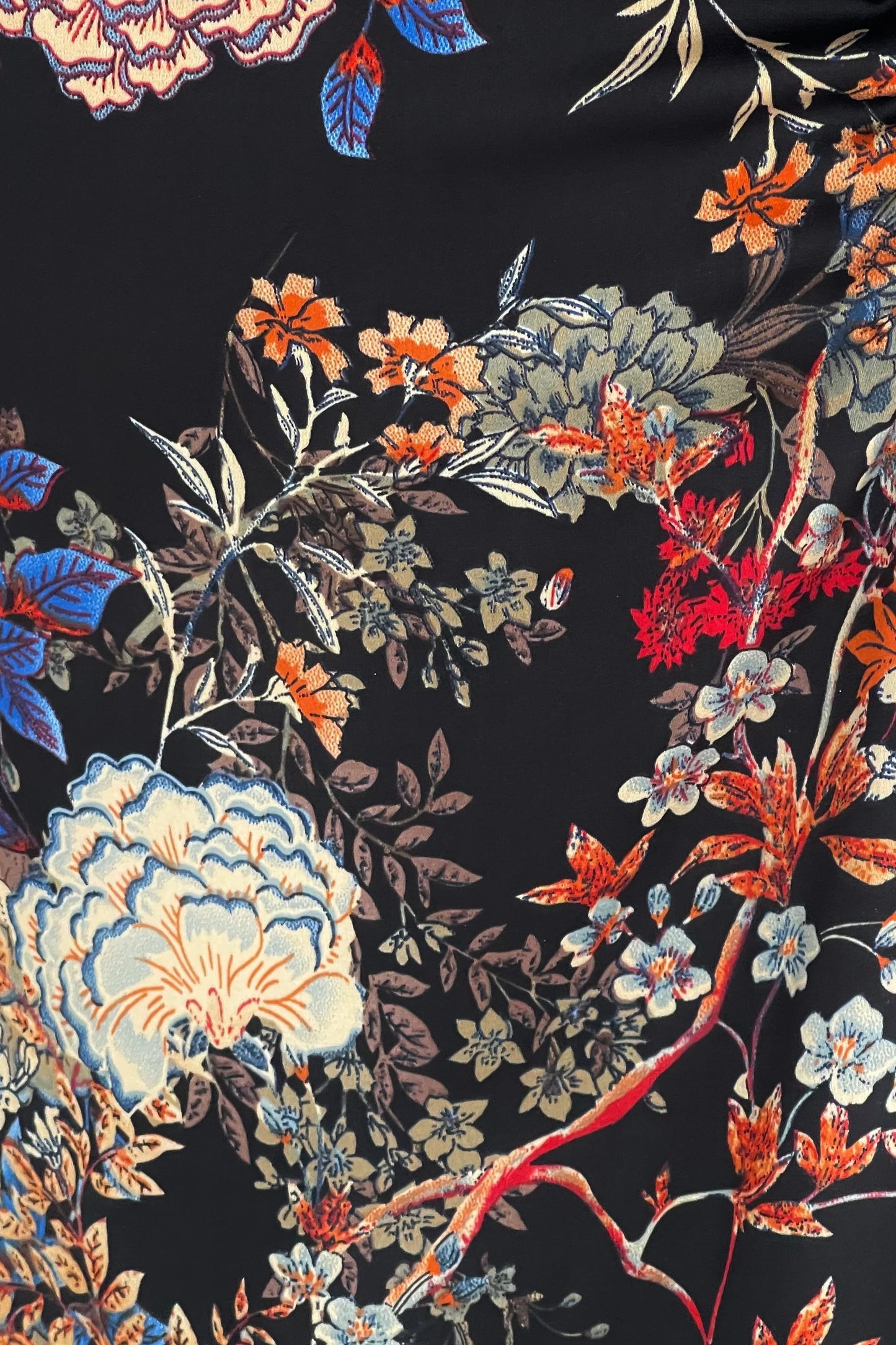 Amani Ruched Halter Neck Midi Dress Black Floral