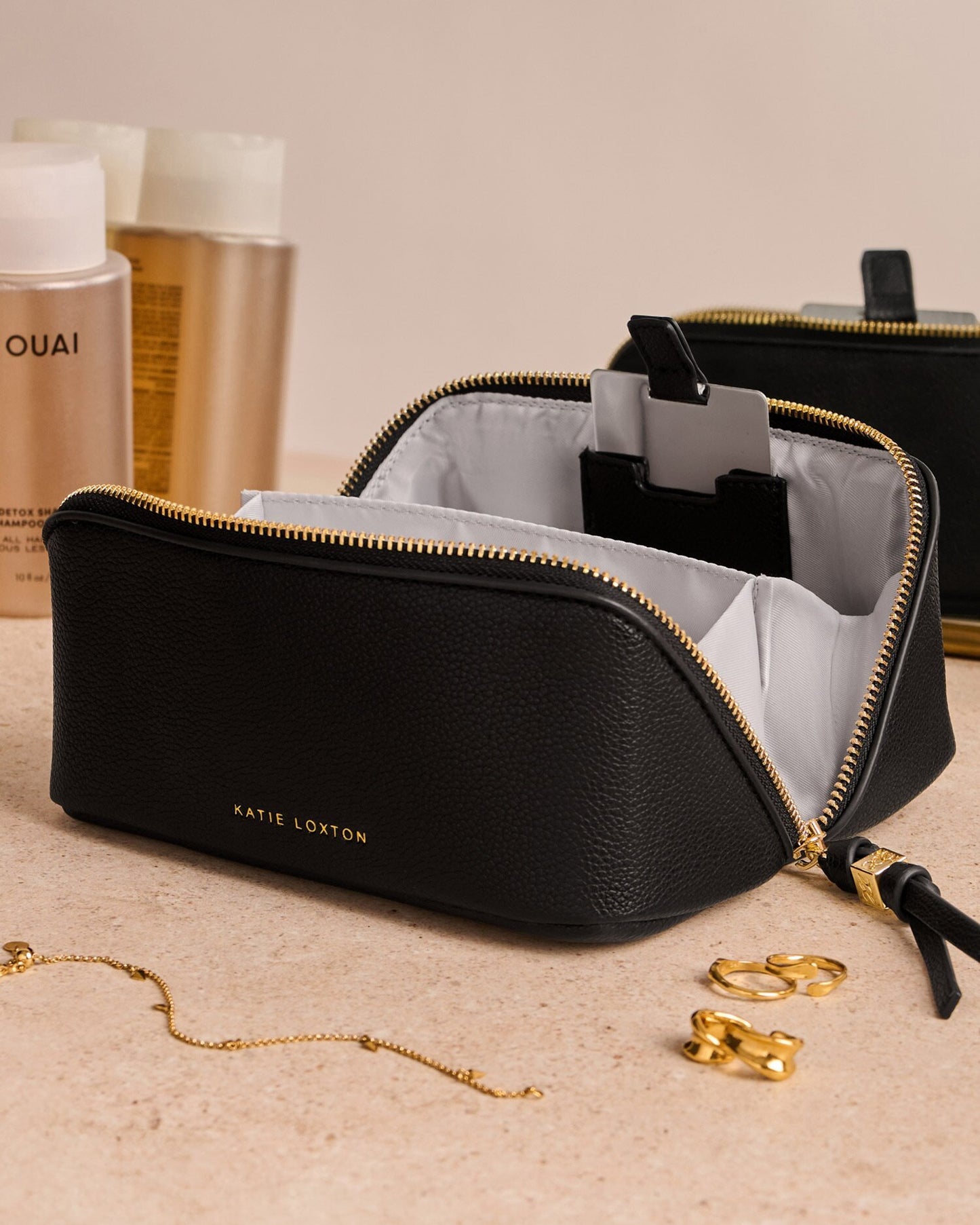 KLB4299 Fold-Out Mirror Makeup Bag Black