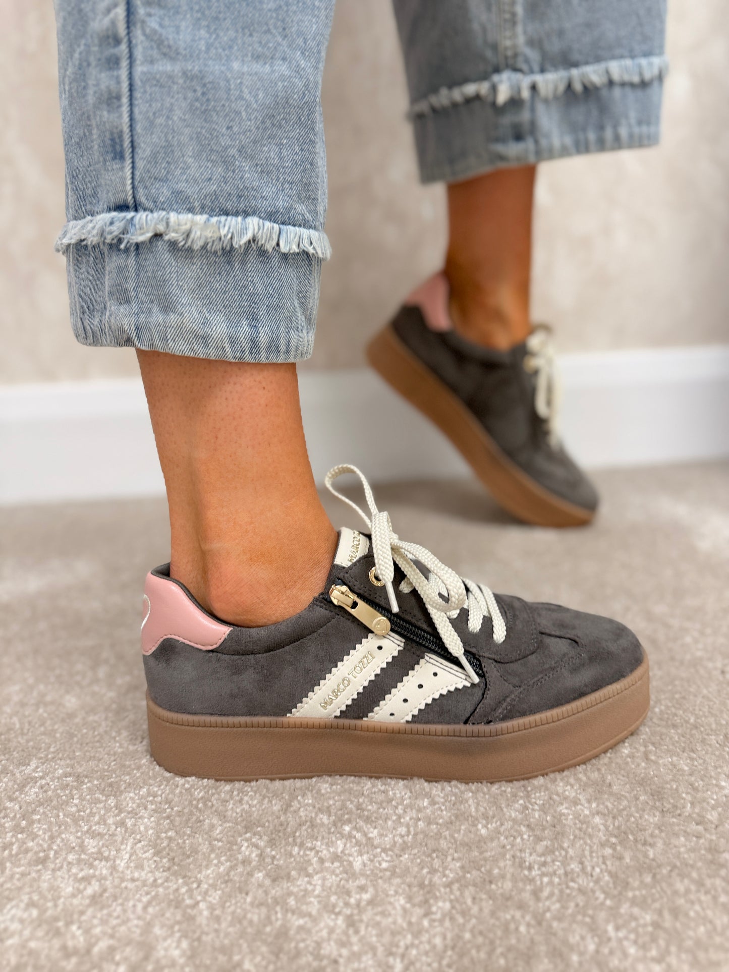 Dark Grey Comb Trainers