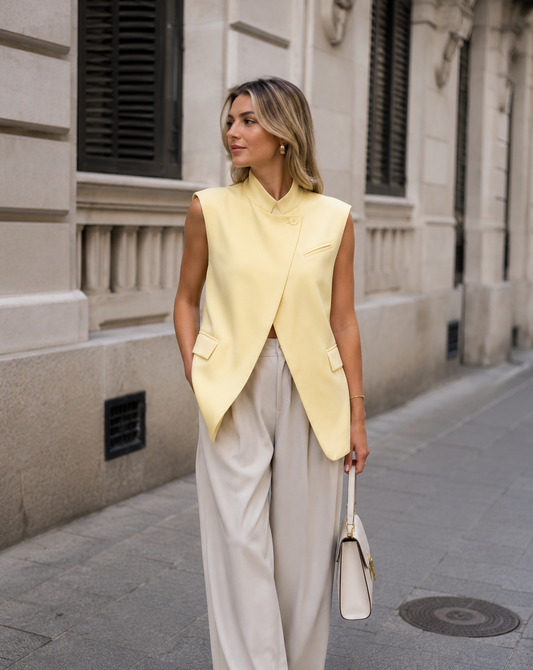 Sleeveless Waistcoat Yellow