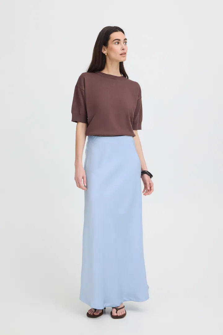 Dacanna Blue Satin Skirt