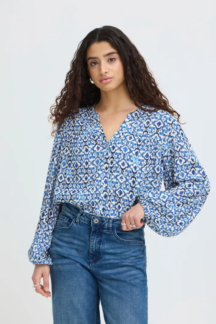 Marrakech AOP Blue Top