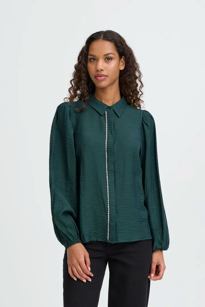 Rhinestone Green Shirt
