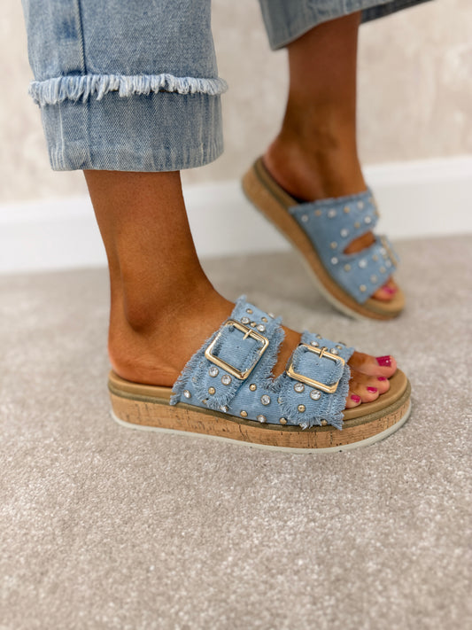 Blue Denim Jeans Sandals